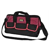 黒赤ナイロンオックスフォードコンピューターメンテナンスツールのショルダーハンドバッグ