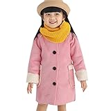 Karchi 　女の子 韓国風 ちょにっくコート アウター 裏起毛 　暖かい　中長め 防寒 ガールズ 春 長袖　カジュアル　おしゃれ　ノーネック　厚手アウター 通学 通園 可愛い シンプル 無地 ジャ