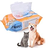 PAWNAX 犬 ウェットティッシュ 厚手・大判 ペット ウェットティッシュ 犬 猫 おしりふき なめても安心 犬 除菌 消臭 犬 からだふきシート ノンアルコール 無香料 ペット シート 純水99% アロエ・ビタミンE 足ふき 犬/猫お口・耳・目の周り・全身清潔用 80枚入×6個
