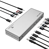 WAVLINK Thunderbolt 4 ドッキングステーション 98W PD シングル 8Kまたはデュアル4Kディスプレイ MacBook Pro/Air Thunderbolt 4/3 USB-C/USB 4 Windows用 (4xTBT 4、4xUSB-A、USB-C、2.5Gイーサネット、SD、オーディオ、DCポート)