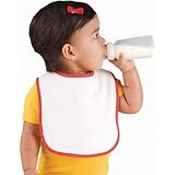 Rabbit Skins Infant Snap Bib in White w/ Red in One Size by N/A [並行輸入品]