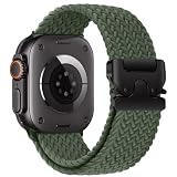 [AiMaoo] バンド 対応 Apple Watch Ultra3 2 Ultra 49mm 46mm(Series 11 10) 45mm 44mm 42mm(Series 3 2 1) アップルウォッチ用の交換ベルト 替えベルト 男女兼用 伸縮性 ナイロン編みバンドiWatch シリーズ11/10/9/8/7/6/5/4/3/2/1/SE3/SE2 用 (グリーン)