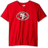 NFL San Francisco 49ersレディースショートスリーブスクープネックプリントシャツ、Briteカードレッド、XXL