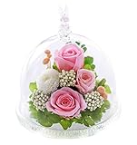 アートフォーシーズン　うさぎ　光るバラ　プリザーブドフラワー (ピンク)