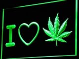 I Love Marijuana Funny Hilarious Hemp LEDサインNight Light i769-g ( C )