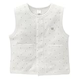 西松屋 [EFD] パイル起毛ベスト（ラメ星柄） 【新生児50-70cm】　ホワイト