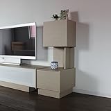 サイドキャビネットENT 右置き 40cm 完成品 レインクラウド オーク 色 木目 グレージュ 幅 40 奥行44.5 高さ109cm 国産 日本製 サイドボード 木製 北欧家具 fax台 リビング 収納 オフィス