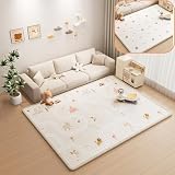 【厚み2cmのふかふか】 DIYELL プレイマット 180×200 ベビーマット シームレス マット リバーシブル 赤ちゃん 厚手 2cm キッズ 柔らか 防音 防水 防汚 床暖房対応 滑り止め 【日本企業】 (C, 180cm×200cm)