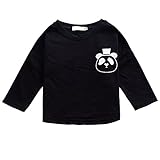Cutelove 女の子　男の子　キッズ　子供　ベビー服　長袖のTシャツ　トップス　上着　パンダ柄　秋　普段着　カジュアル　白い　黒い