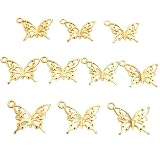 [ストアーズクラブ] ゴージャスな蝶々 5個 バタフライ ゴールド チャーム アクセサリーパーツ ハンドメイド 手芸材料