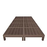 人工木ウッドデッキ 縁台 8点セット 2坪 連結用ネジ付 樹脂 デッキ 縁台【2色選択可】 (ダークブラウン)