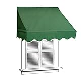 Aleko Window Awning Door Canopy, 6'x2', Green [並行輸入品]