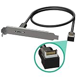 [LINKUP] USB3.2Gen2 2x2 20GbpsUSB-Cタイプ内部パネルケーブルマウントマザーボードヘッダー拡張アダプター | オスカバー付き20ピンAキー、メスPCIブラケット付きUSB-Cコネクター (直角) 40CM