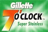GiIIette 7 0'Clock Super Stainless 両刃替刃 5枚入り（5枚入り1 個セット）【並行輸入品】