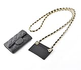 LinerLink 変換キット (インサート+チェーン) Chanelカードホルダーウォレットオンチェーン用、CFクラシックウォレットパース用手作り変換キット、CC CF用DIY変換キット 三つ折り財布用, シルバー チェーン, 110cm