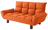 コンパクトなくつろぎカウチソファ【miriam】ミリアム 折りたたみ仕様 (オレンジ)