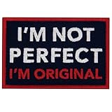 私は完璧ではありません私はオリジナルです刺繍入りマジックテープワッペン