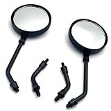 TIGRE BLANC 汎用 バイク ミラー 丸型 バイクミラー ショート メッキ 左右 M10 正ネジ カスタム ミラー レトロ スタイル 黒 ブラック