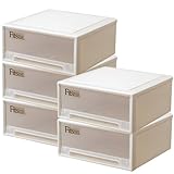 Fits フィッツケース 収納ケース まとめ買い5個セット リビング用 ワイド カプチーノ