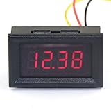 0.36 "デジタル電圧計DC 0-33V電圧テスター4桁の赤色LEDディスプレイパネル電圧モニター3線式ガジェットテストツール車/オートバイバッテリーに適した簡単なインストール