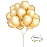 ゴールドBallons hovebeaty 12インチ厚みラテックスメタリックバルーン100パッククリスマスウェディングパーティーベビーシャワーの誕生日カーニバルパーティーDecoration Sup