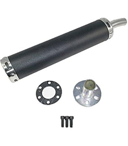 Amazon | 汎用 マフラー サイレンサー チャンバー【黒 ブラック】2