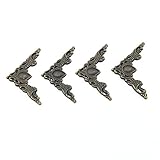 eMylo 40 x 40 mmアンティークブロンズコーナーブラケットパッド装飾家具継手コーナーパッドジュエリーボックスハードウェアエッジパッドコーナーIron Pack of 4