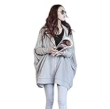 CHOUCHOU ゆったり羽織れる マタニティ 長袖 フード 付き パーカー (グレー)