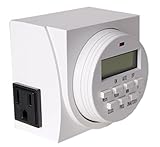 Hydrofarm Dual Outlet 7-Day Grounded Digital Programmable Timer, 1725W, 15A, 1 Minute On/Off [並行輸入品]