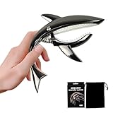 KASELIN ワンタッチ 鮫形 ピック ギターカポタスト エレキギター カポタスト ウクレレ カポ ギター カポ 高級亜鉛合金強力 に弦をホールド (ブラック)