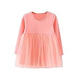 mioim ベビー服 ワンピース 長袖 女の子 ドレス 秋冬 チュニック 可愛い オシャレ チュールスカート 通園 発表会 プリンセススカート