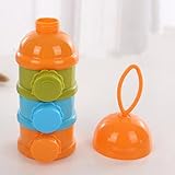 Mamimami Home ミルクケース 乳児粉ミルクケース 離乳食保存兼用 約4回分の粉ミルクを計りおき x3個独立側開口部 =14cm 多色選択