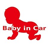 Baby in Car ステッカー ベビーインカー 赤ちゃんが乗ってます ベビーinカー  カッティングステッカー (レッド)