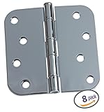 Dynastyハードウェア4 "ドアヒンジ5 / 8 "半径コーナー、ポリッシュクローム、8パック