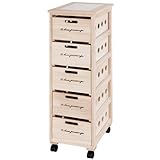 キッチンストッカー (5段) 桐製 タイル付き 【野菜の収納にピッタリ！】