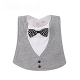 赤ちゃん 食事用 よだれかけ 防水 フォーマル スタイ お食事 エプロン スタイ ベビー キッズ ビブかわいい 男の子 女の子 子供用 出産祝い 調整可能 (グレイ)