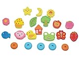 Bilipala Wooden Lacing Beads Toy Set Creative Baby Hand Eye Coordination Toys [並行輸入品]