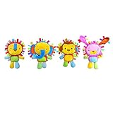 【ノーブランド品】赤ちゃん　ガラガラ　リングきしむ　ぬいぐるみ　ベビーベッド吊り掛け　人形　全４パタン - サル