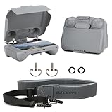 DJI RC 2/RC用の2 in 1保護カバー遮光板 遮光カバー副板保護カバー 対応DJI Mavic 4Pro送信機サンシェード (DJI RC 2用二合一保護カバー遮光板バンド汎用ストラップ)