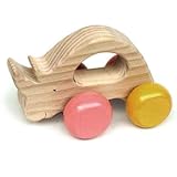 気弱なサイ（コロコロ転がる 木のおもちゃ 押し車 ) 木育