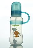 Eco Friendly BPA Free Baby Bottle With Straw and Blue Silicone NippyLid (Patent Pending) Slow Flow N