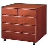 桐箪笥 ワイド4段 キャスター付き 押入れ収納