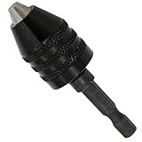 Dovewill ロッド付き　ドリルチャック　電気ツール　アクセサリー　0.3ｍｍ-6.5ｍｍ　3顎　合金鋼製　ドリルチャック　棒 - 黒