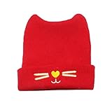 Vovotrade幼児/新生児赤ちゃん愛らしいキュート冬暖かいビーニー帽子かぎ針編みニットキャップ帽子 Free Size レッド Vovotrade