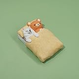 JXK 布団で寝る犬とリラックマ リラックマ RIRALTUKUMA 柴犬フィギュア 動物フィギュア ミニチュア 犬好き かわいい 人形 置物 グッズ 樹脂 模型 おもちゃ ギフト 誕生日プレゼント 塗装済 完成品