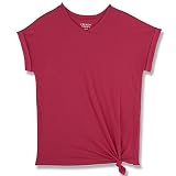 French Toastベビー女の子半袖VネックSide Knot Tee カラー: ピンク
