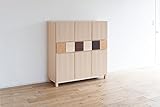 【リビング収納 木製】 北欧 キャビネット/ブリック120Ｍ ハードメープル