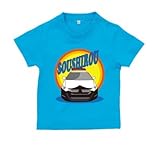 BabyChips パトカー(名入れ半袖ベビーTシャツ) 100 ターコイズ