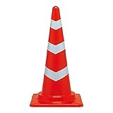 サンコー 三角コーン(パイロン/スコッチコーン) 反射テープ付き レッド(赤)×白テープ巻