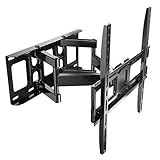 PERLESMITH 壁掛けテレビ金具 26～65インチ対応 フルモーション式 耐荷重45kg tv壁掛け金具 テレビアーム ウォールマウント かべかけ金具 前後＆左右&上下多角度調節 VESA400x400mm